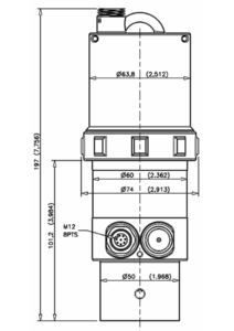 Dimensions du capteur de niveau LNU06V3